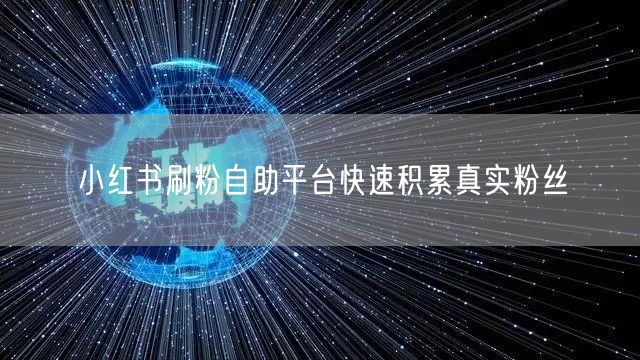 小红书刷粉自助平台快速积累真实粉丝