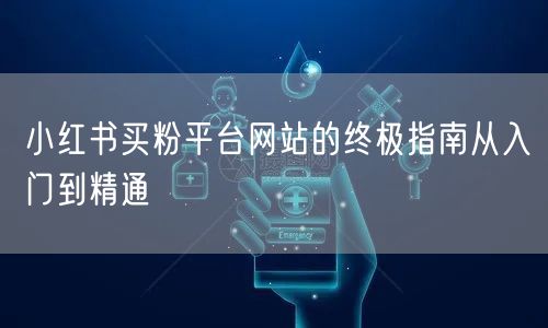 小红书买粉平台网站的终极指南从入门到精通